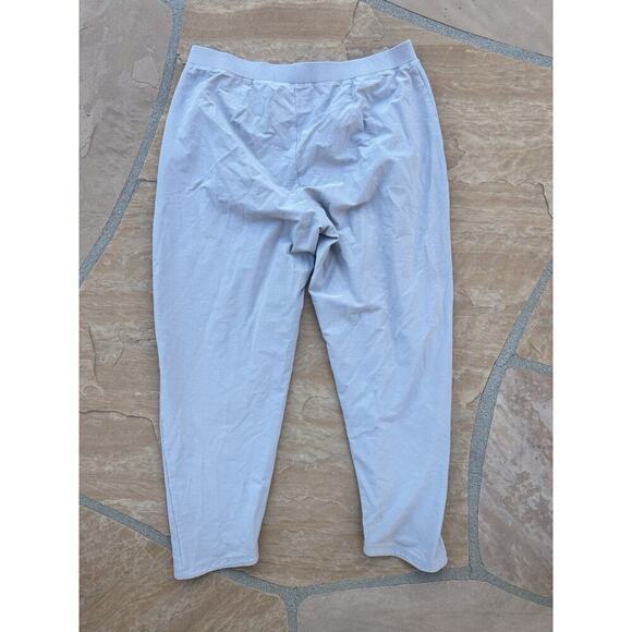 EILEEN FISHER Pants Women Large Gray Straight Leg Crop Ankle Pull On Crepe - Picture 3 of 7